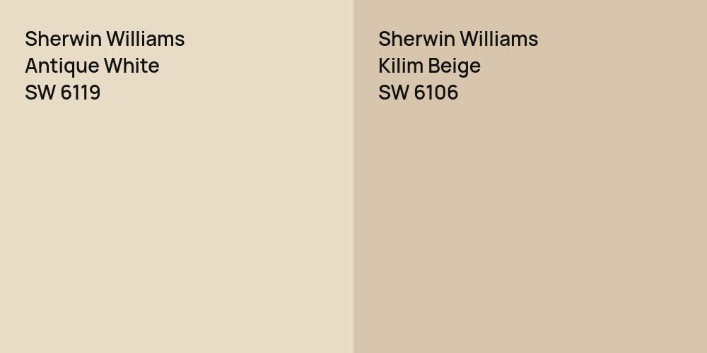 Sherwin Williams Antique White vs. Sherwin Williams Kilim Beige