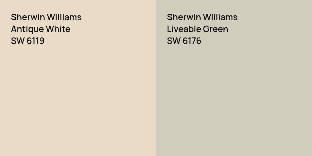 Sherwin Williams Antique White vs. Sherwin Williams Liveable Green