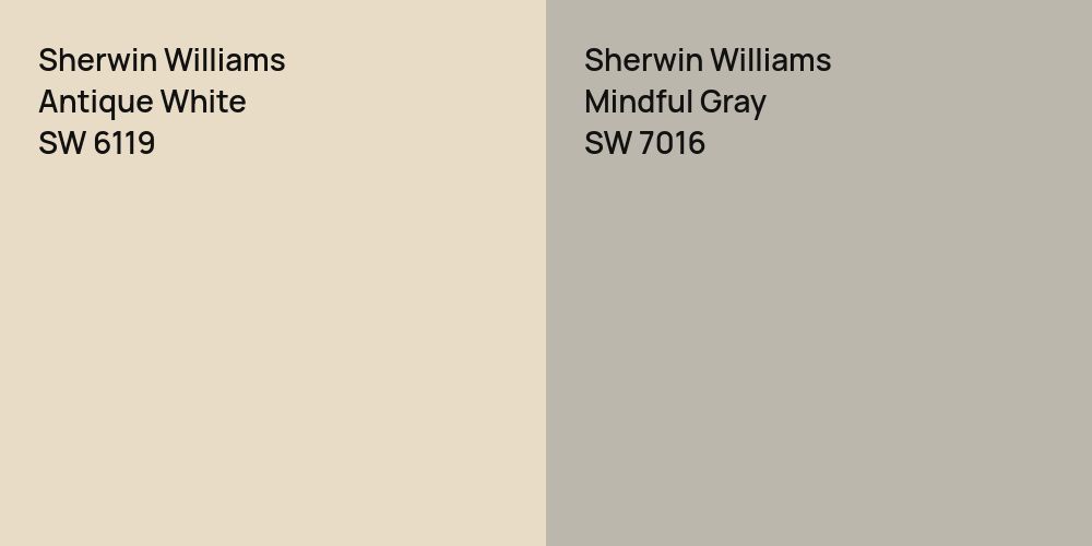 Sherwin Williams Antique White vs. Sherwin Williams Mindful Gray