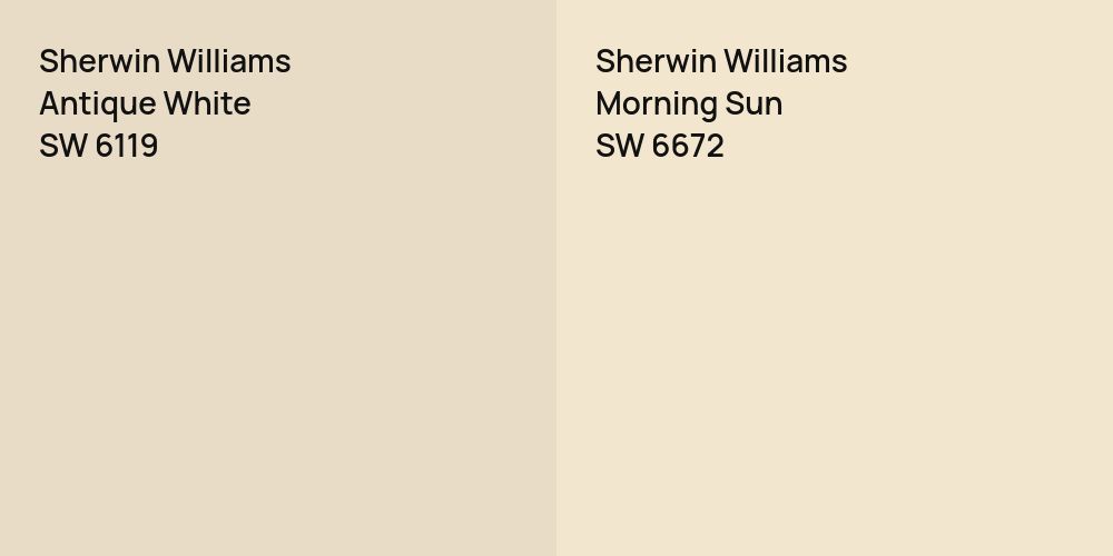 Sherwin Williams Antique White vs. Sherwin Williams Morning Sun