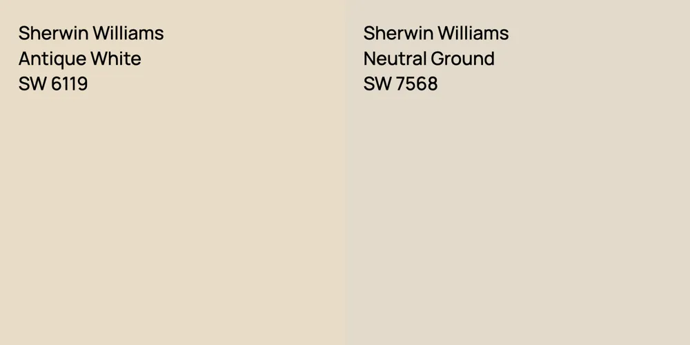 Sherwin Williams Antique White vs. Sherwin Williams Neutral Ground