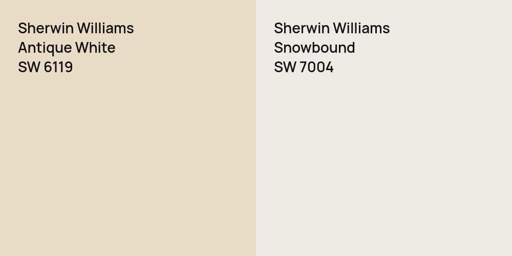 Sherwin Williams Antique White vs. Sherwin Williams Snowbound