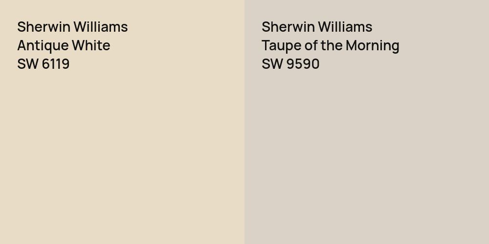 Sherwin Williams Antique White vs. Sherwin Williams Taupe of the Morning