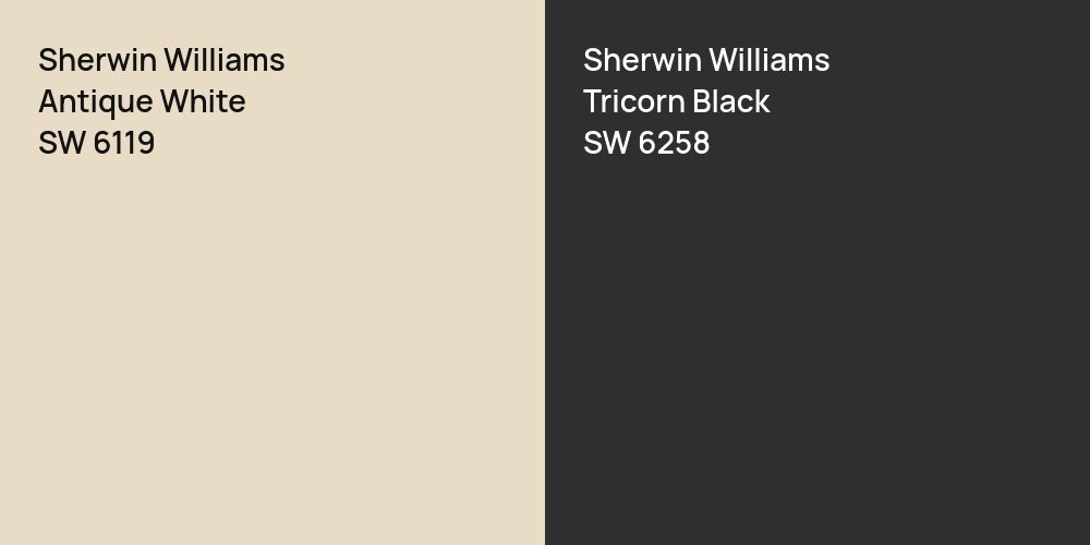 Sherwin Williams Antique White vs. Sherwin Williams Tricorn Black