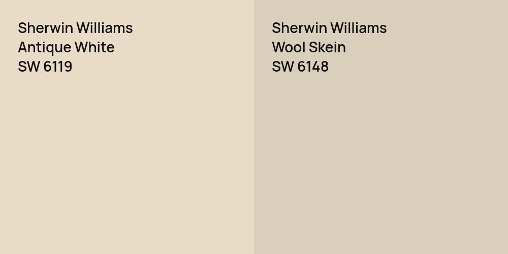 Sherwin Williams Antique White vs. Sherwin Williams Wool Skein