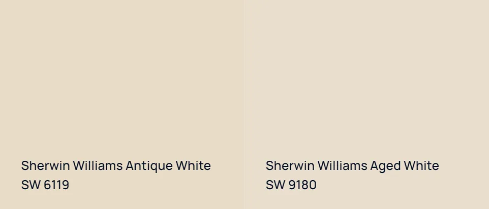 Sherwin Williams Antique White SW 6119 vs Sherwin Williams Aged White SW 9180
