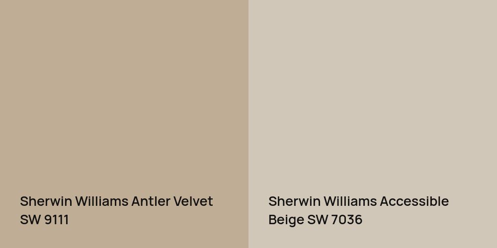 Sherwin Williams Antler Velvet vs. Sherwin Williams Accessible Beige