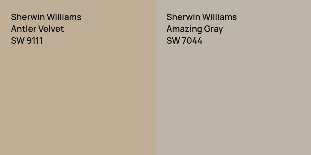 Sherwin Williams Antler Velvet vs. Sherwin Williams Amazing Gray