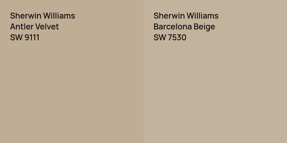 Sherwin Williams Antler Velvet vs. Sherwin Williams Barcelona Beige