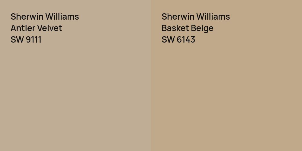 Sherwin Williams Antler Velvet vs. Sherwin Williams Basket Beige