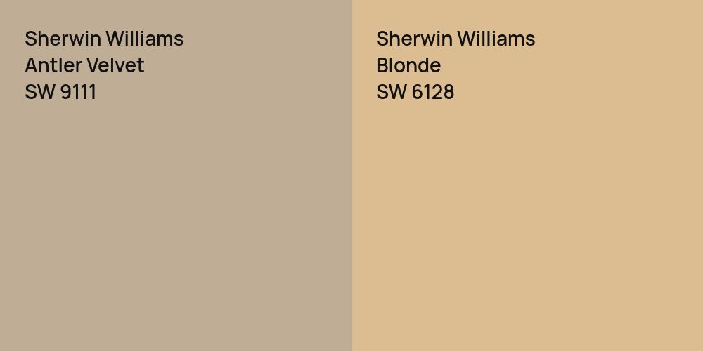 Sherwin Williams Antler Velvet vs. Sherwin Williams Blonde