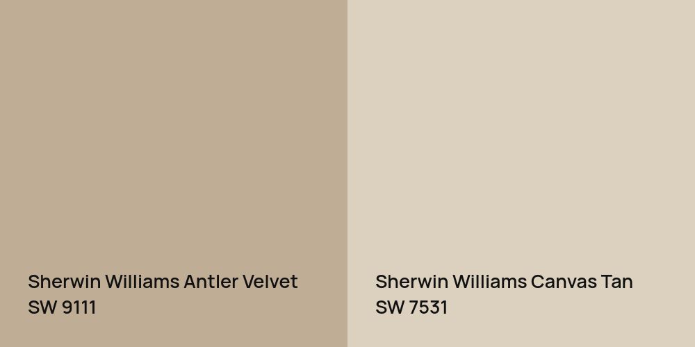 Sherwin Williams Antler Velvet vs. Sherwin Williams Canvas Tan