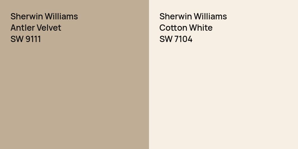 Sherwin Williams Antler Velvet vs. Sherwin Williams Cotton White