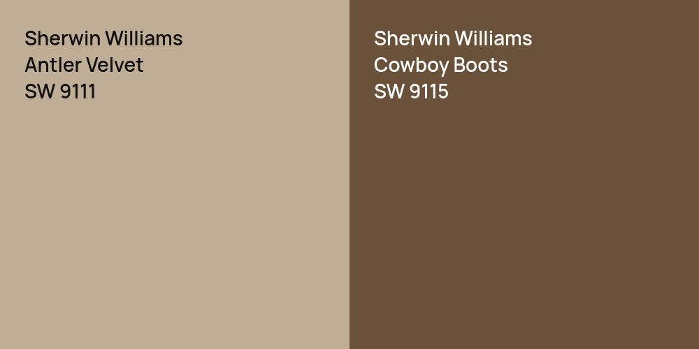 Sherwin Williams Antler Velvet vs. Sherwin Williams Cowboy Boots