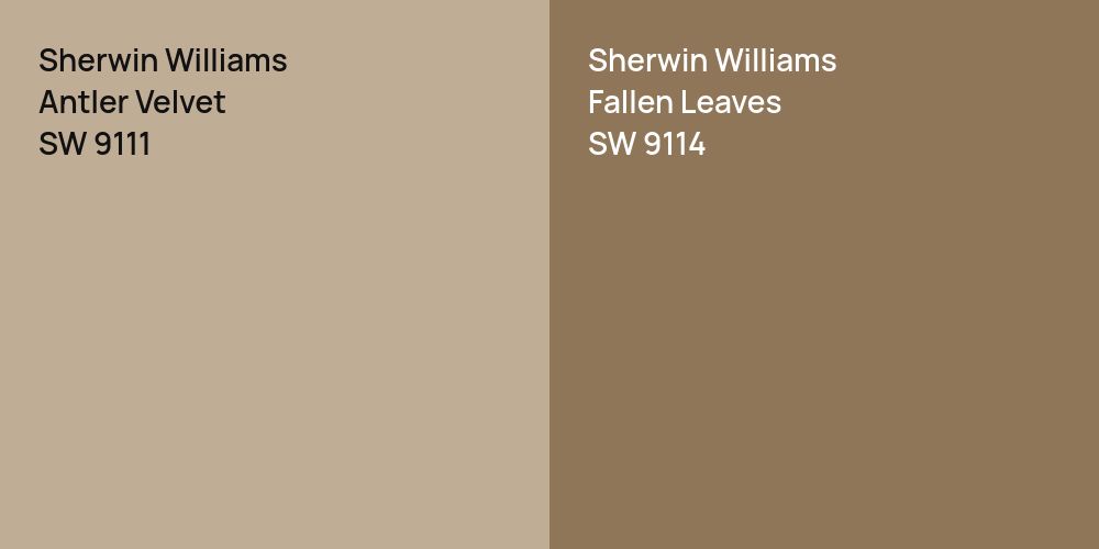 Sherwin Williams Antler Velvet vs. Sherwin Williams Fallen Leaves