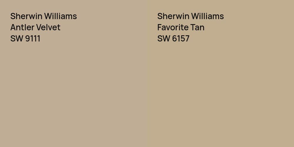 Sherwin Williams Antler Velvet vs. Sherwin Williams Favorite Tan