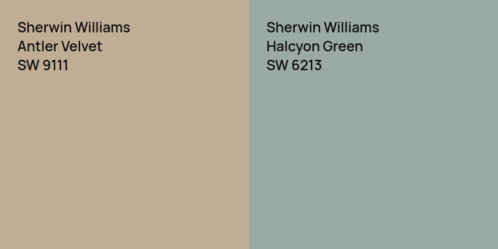 Sherwin Williams Antler Velvet vs. Sherwin Williams Halcyon Green