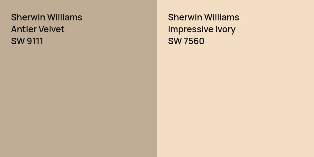 Sherwin Williams Antler Velvet vs. Sherwin Williams Impressive Ivory