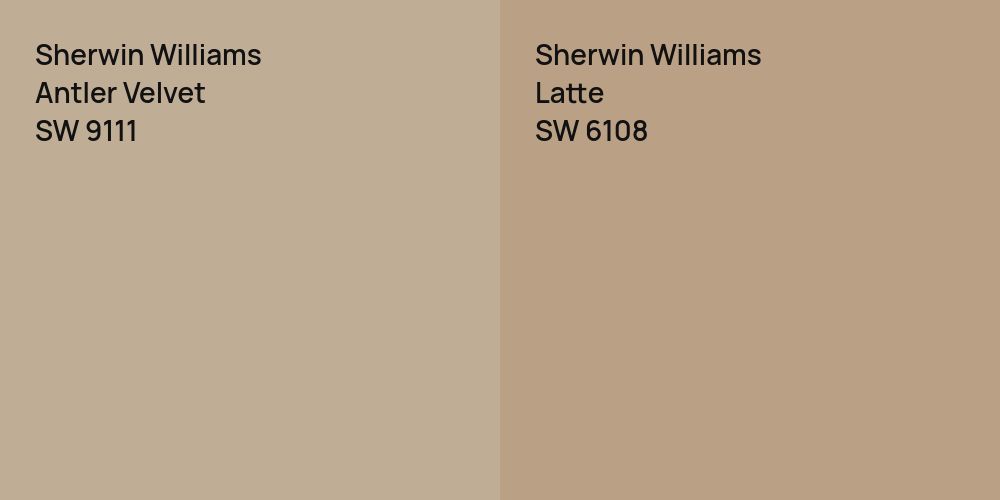 Sherwin Williams Antler Velvet vs. Sherwin Williams Latte