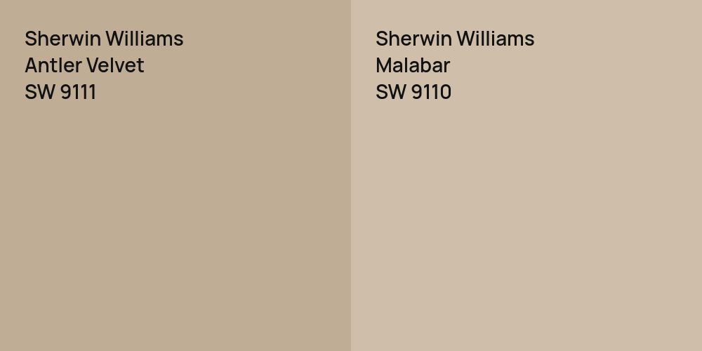 Sherwin Williams Antler Velvet vs. Sherwin Williams Malabar