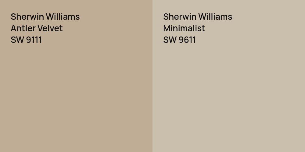 Sherwin Williams Antler Velvet vs. Sherwin Williams Minimalist