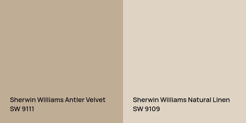 Sherwin Williams Antler Velvet vs. Sherwin Williams Natural Linen