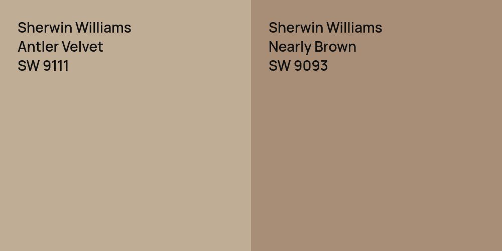 Sherwin Williams Antler Velvet vs. Sherwin Williams Nearly Brown