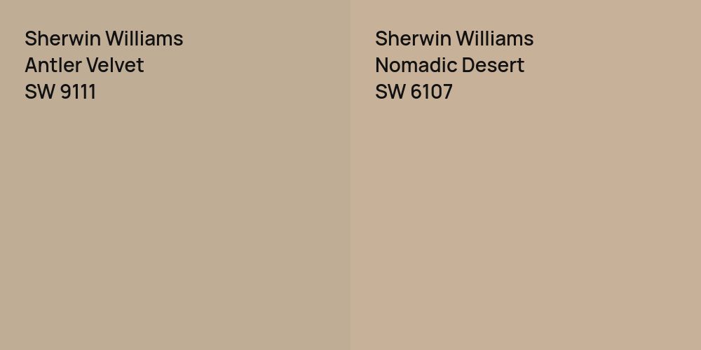 Sherwin Williams Antler Velvet vs. Sherwin Williams Nomadic Desert