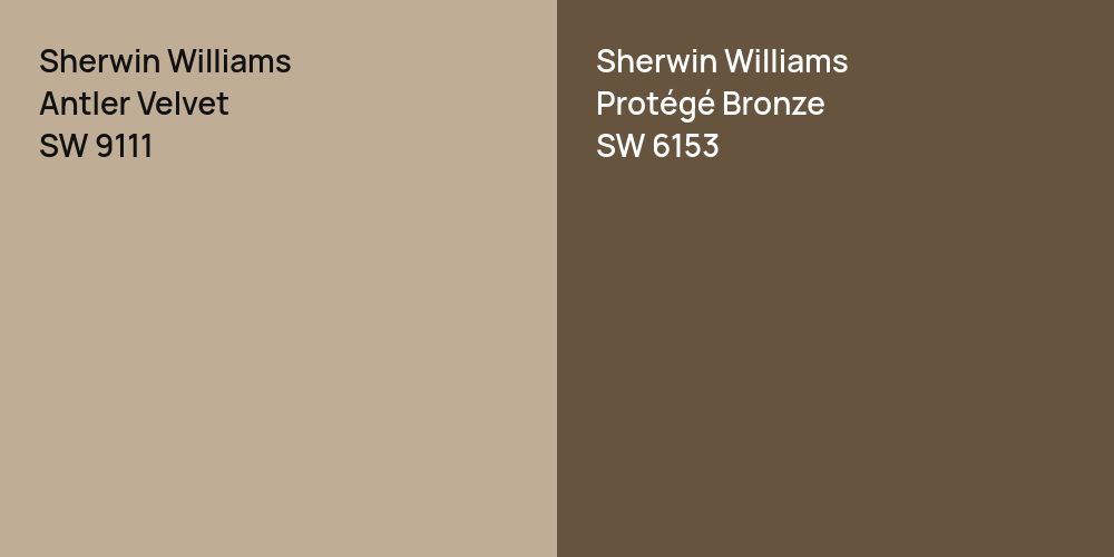 Sherwin Williams Antler Velvet vs. Sherwin Williams Protégé Bronze