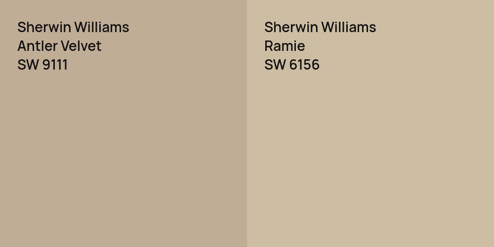 Sherwin Williams Antler Velvet vs. Sherwin Williams Ramie