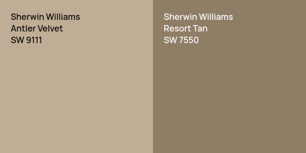 Sherwin Williams Antler Velvet vs. Sherwin Williams Resort Tan