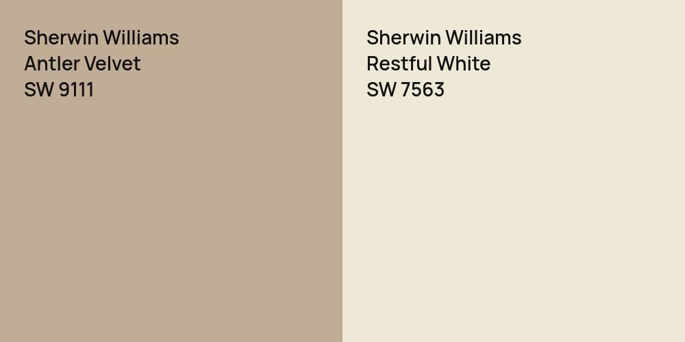 Sherwin Williams Antler Velvet vs. Sherwin Williams Restful White