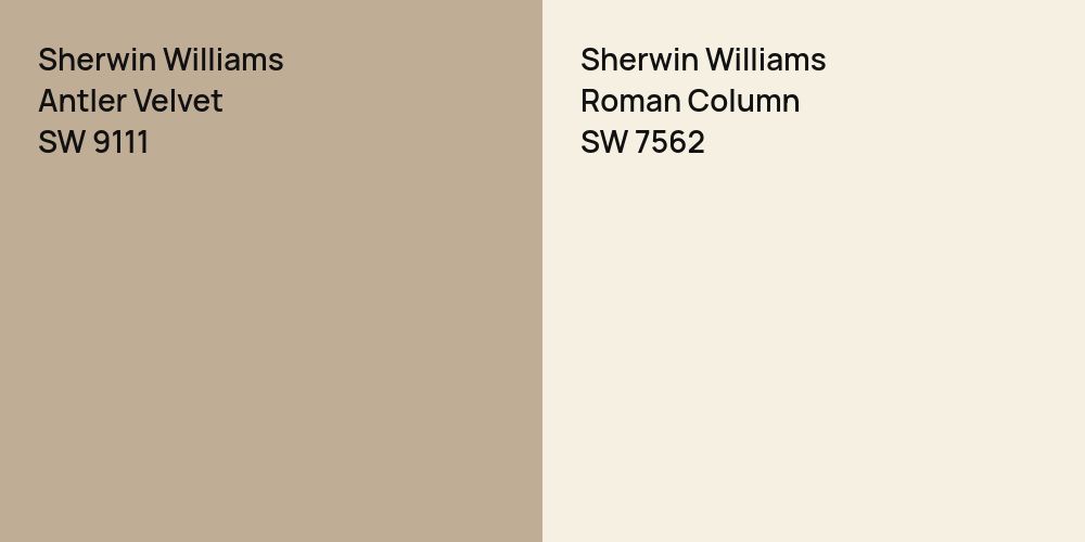 Sherwin Williams Antler Velvet vs. Sherwin Williams Roman Column