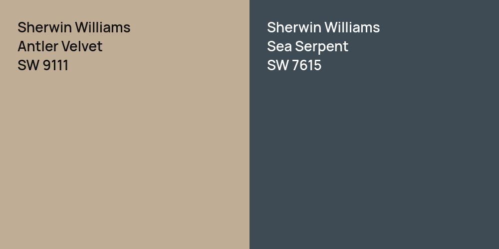 Sherwin Williams Antler Velvet vs. Sherwin Williams Sea Serpent