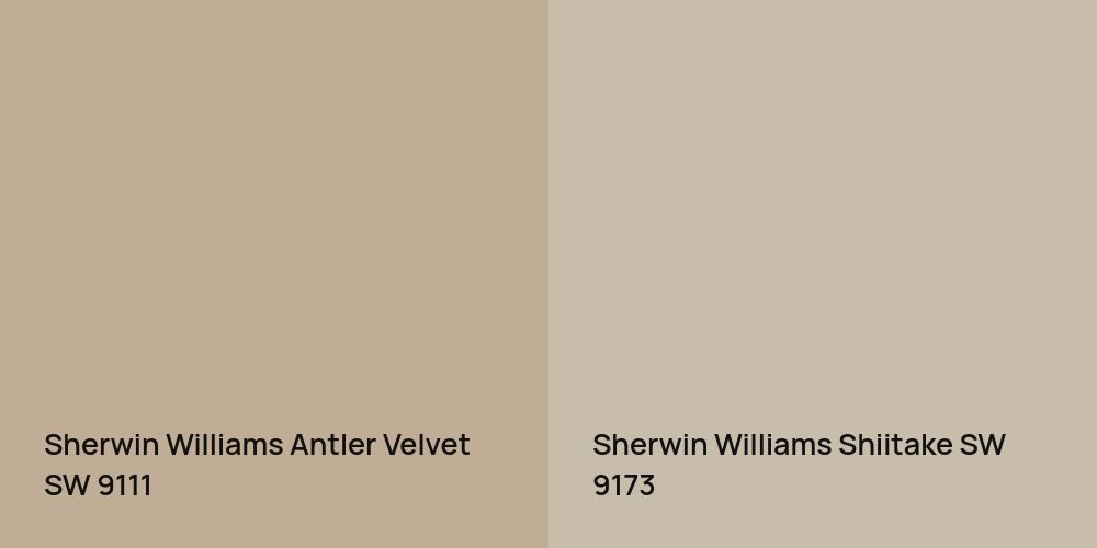 Sherwin Williams Antler Velvet vs. Sherwin Williams Shiitake