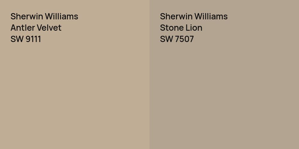 Sherwin Williams Antler Velvet vs. Sherwin Williams Stone Lion