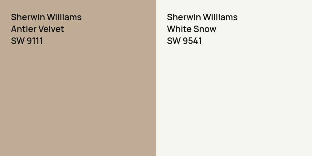 Sherwin Williams Antler Velvet vs. Sherwin Williams White Snow