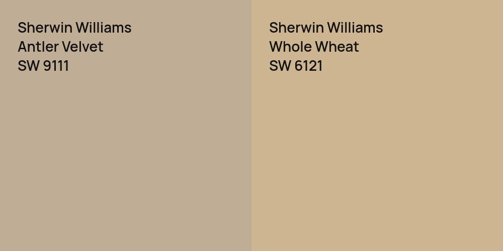 Sherwin Williams Antler Velvet vs. Sherwin Williams Whole Wheat