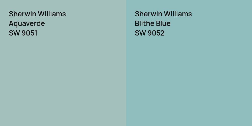 Sherwin Williams Aquaverde vs. Sherwin Williams Blithe Blue