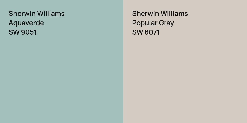 Sherwin Williams Aquaverde vs. Sherwin Williams Popular Gray