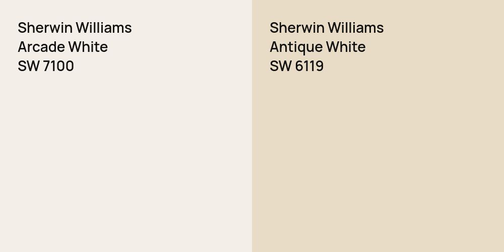 Sherwin Williams Arcade White vs. Sherwin Williams Antique White