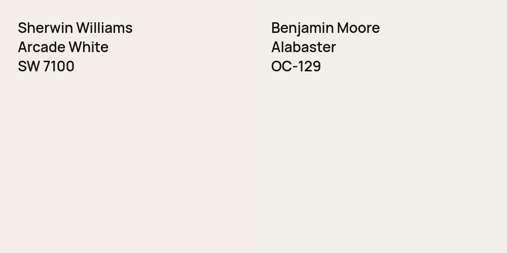 Sherwin Williams Arcade White vs. Benjamin Moore Alabaster