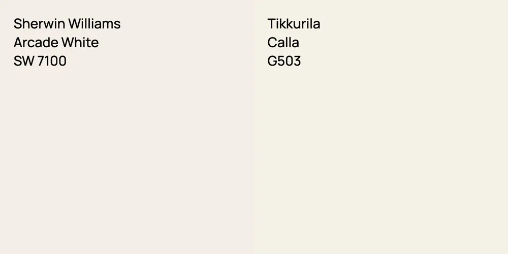 Sherwin Williams Arcade White vs. Tikkurila Calla