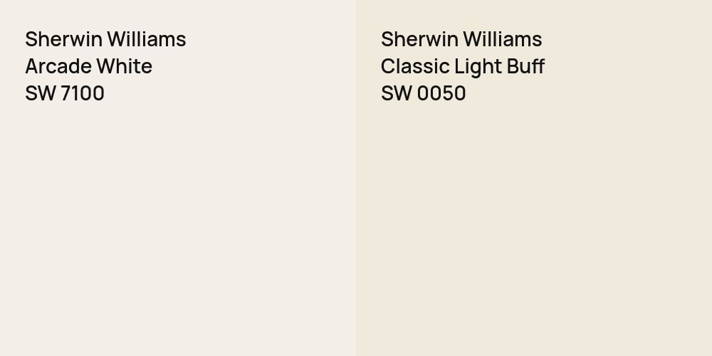 Sherwin Williams Arcade White vs. Sherwin Williams Classic Light Buff