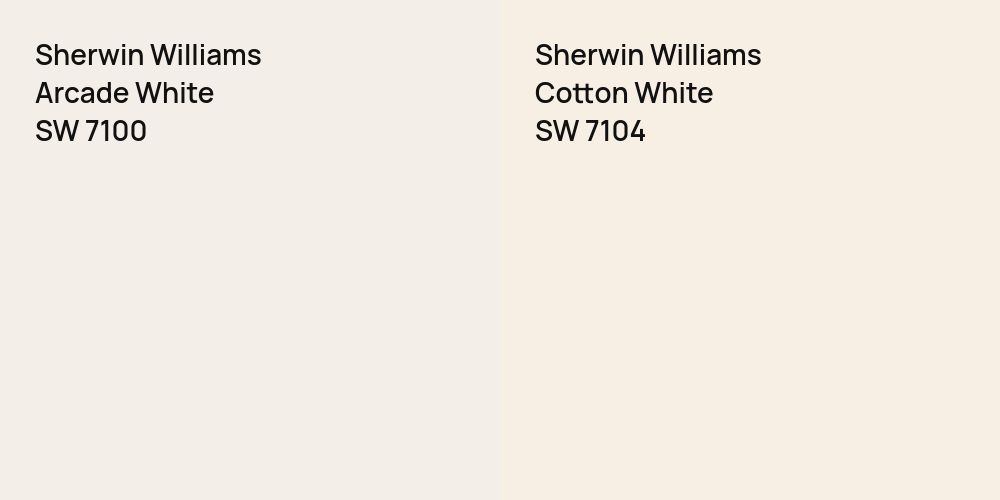 Sherwin Williams Arcade White vs. Sherwin Williams Cotton White