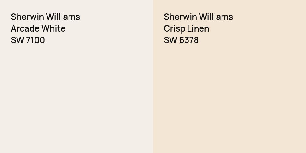 Sherwin Williams Arcade White vs. Sherwin Williams Crisp Linen