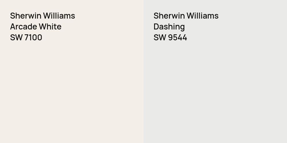 Sherwin Williams Arcade White vs. Sherwin Williams Dashing