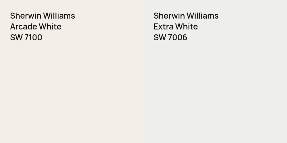 Sherwin Williams Arcade White vs. Sherwin Williams Extra White