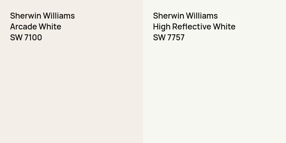 Sherwin Williams Arcade White vs. Sherwin Williams High Reflective White