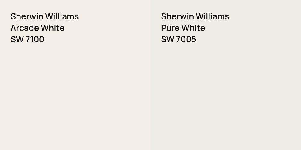 Sherwin Williams Arcade White vs. Sherwin Williams Pure White